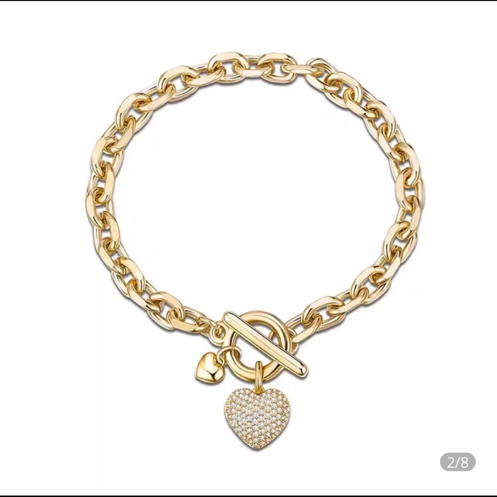 Pave’ Heart Bracelet in Silver